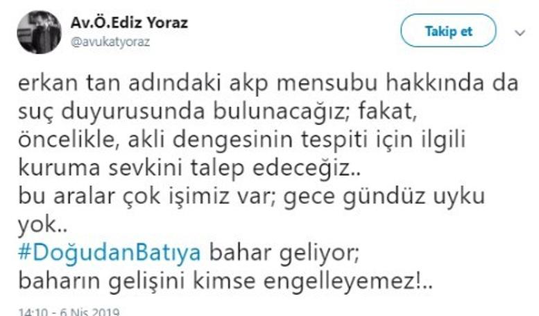 Erkan Tan'dan Ekrem İmamoğlu’na: Oğlum...