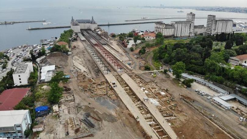 Haydarpaşa’da ortaya çıkan 1700 yıllık tarih havadan görüntülendi