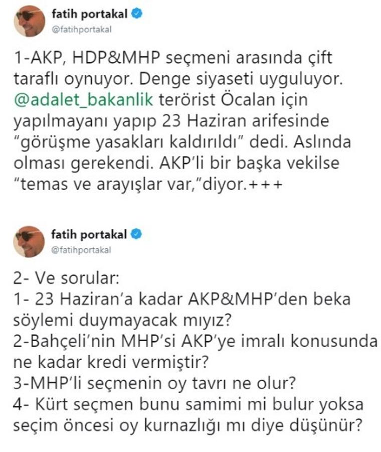 Fatih Portakal’dan AKP ve MHP’ye Öcalan sorusu