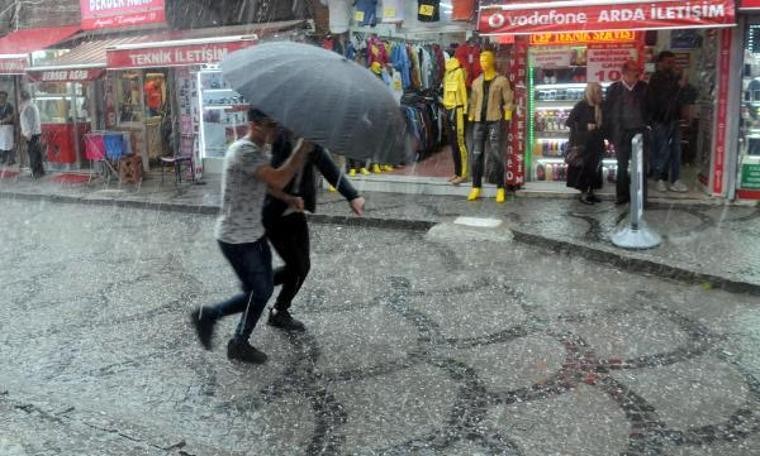 Edirneliler dolu ve yağmura yakalandı (02.05.2019)