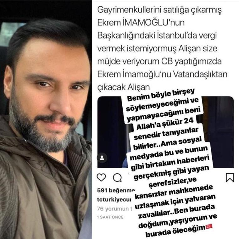 Alişan 'Ekrem İmamoğlu düşmanı' yorumuna isyan etti