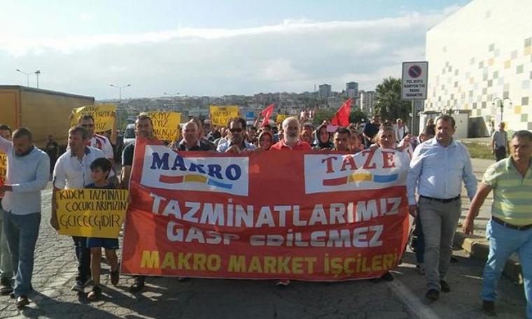 Samsun Makro Market’te eylem sürüyor