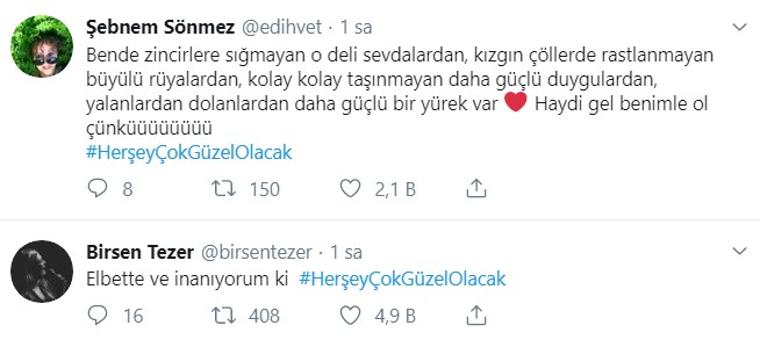 Sanatçılar 'herşeyçokgüzelolacak' dedi