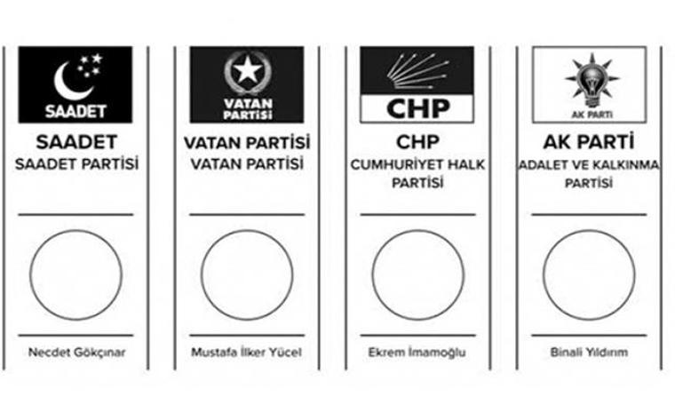 İstanbul seçimlerinde kullanılacak oy pusulası belli oldu