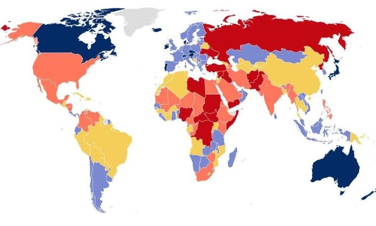 Küresel Barış Endeksi: Türkiye 3 sıra geriledi, 163 ülke arasında 152. sırada