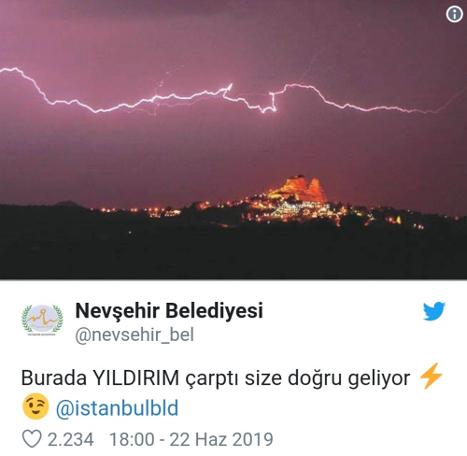 Nevşehir Belediyesi'nin tweet'i birçok belediyenin atışmasına döndü