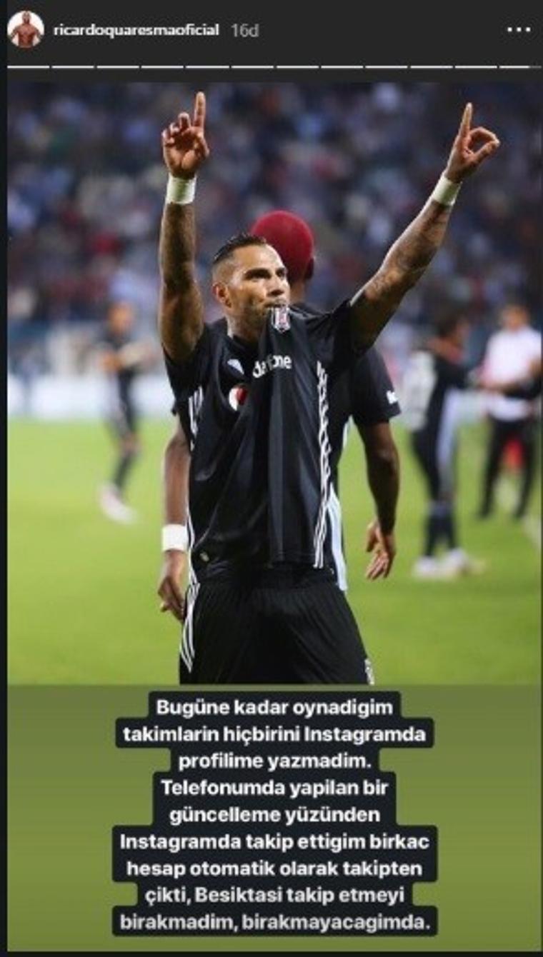 Quaresma'dan instagram açıklması