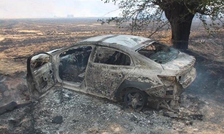 Yangın nedeniyle olay yerine giden başkanın makam aracı da yandı