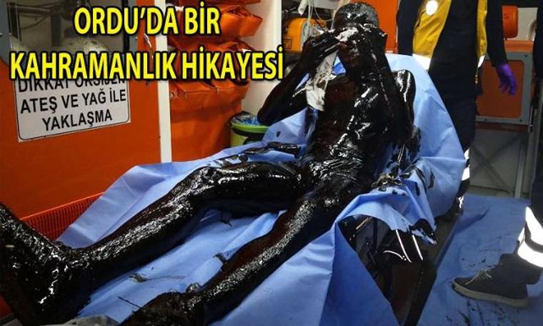 Kediyi kurtarmak için fuel-oil kuyusuna atladı!