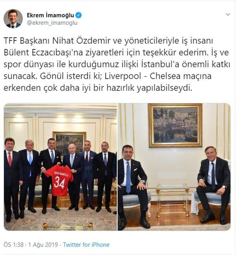 Nihat Özdemir'den Ekrem İmamoğlu'na ziyaret