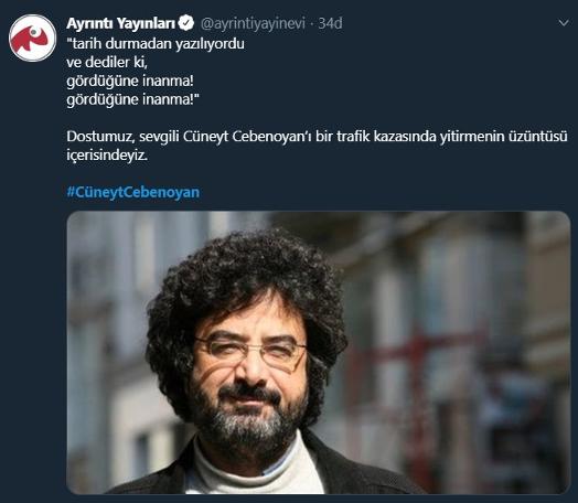 Cüneyt Cebenoyan’ın ardından yakınları sosyal medyada çok sayıda mesaj paylaştı