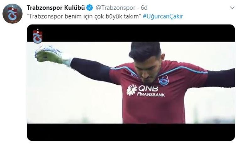 Trabzonspor'dan Uğurcan Çakır videosu