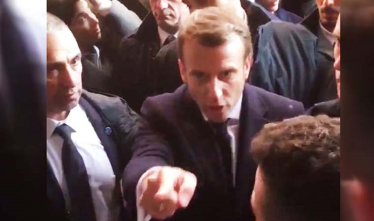 Macron  İsrail polisi ile tartıştı: Çık dışarı!