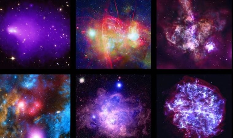 Chandra Teleskobu, çarpışarak birleşen galaksi öbeklerini kayda aldı