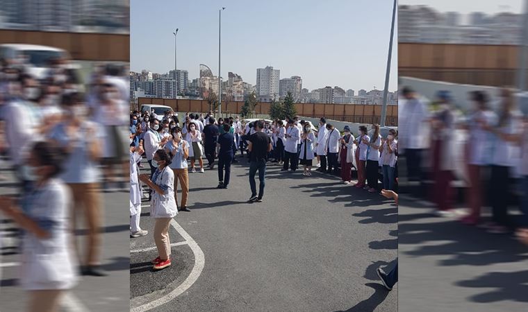 Ek ödeme alamayan sağlık emekçilerinden protesto