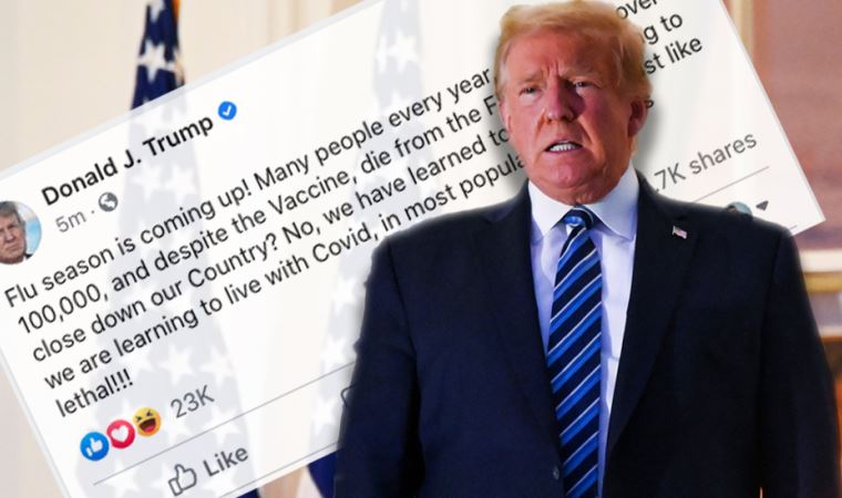 Trump'ın 'Covid-19, gripten daha az ölümcül' mesajını Facebook sildi, Twitter engelledi