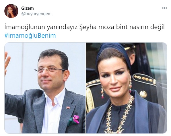 'Şeyha Moza'nın değil, İmamoğlu'nun yanındayız'