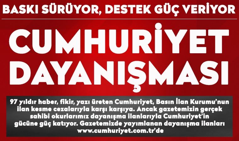 Cumhuriyet Gazetesi dayanışması büyüyor. 22 Aralık 2020 tarihli okur dayanışması ilanları