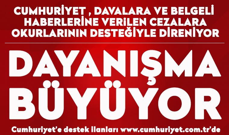 Cumhuriyet Gazetesi dayanışması büyüyor. 26 Aralık 2020 tarihli okur dayanışması ilanları