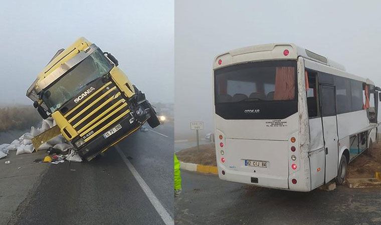 Askeri servis ile TIR çarpıştı: 10 yaralı