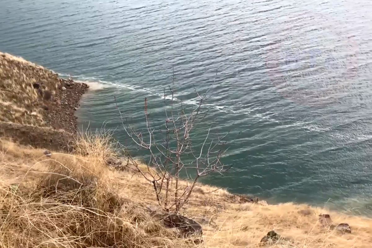 Elazığ'da depremin yüzey kırığının izi, gölde görüldü