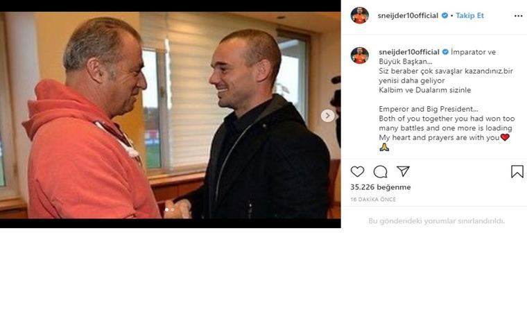 Sneijder'dan Terim ve Albayrak'a mesaj var