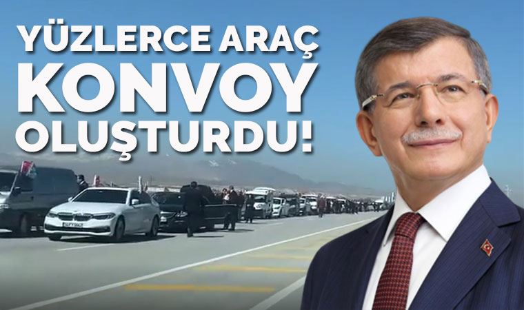 Davutoğlu'ndan Konya'da gövde gösterisi! 100'lerce araç karşıladı