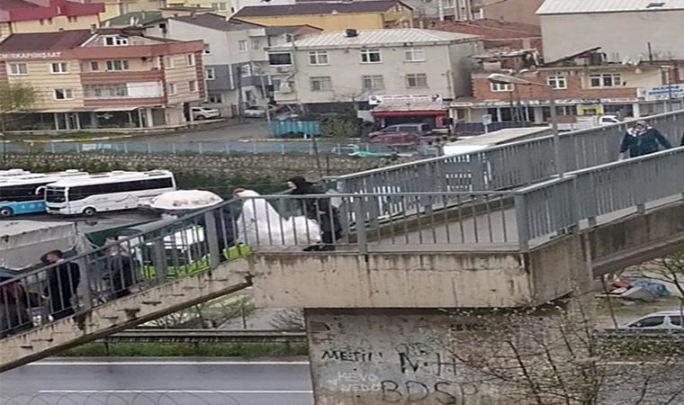 Yasak nedeniyle il değiştiremeyince gelini üst geçitten aldı