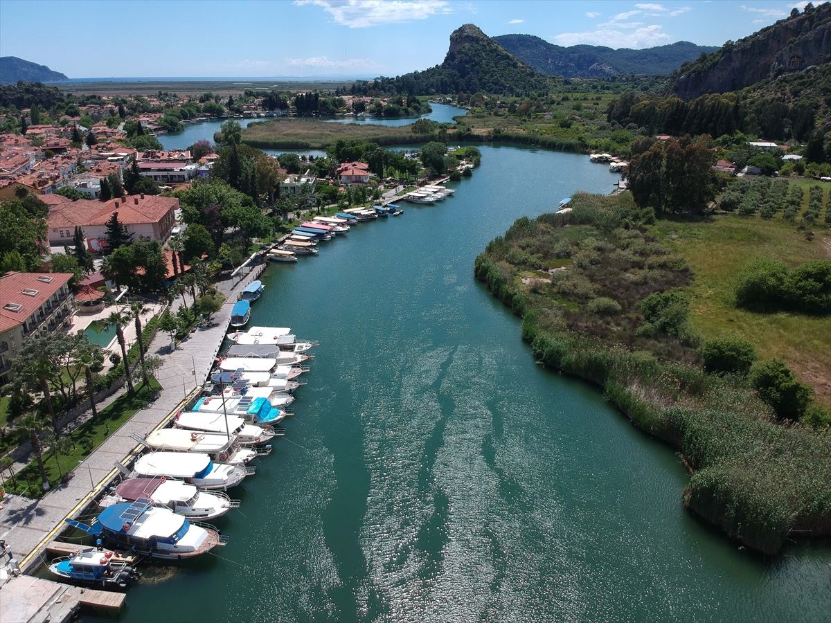 Labirent görünümlü Dalyan sazlıkları