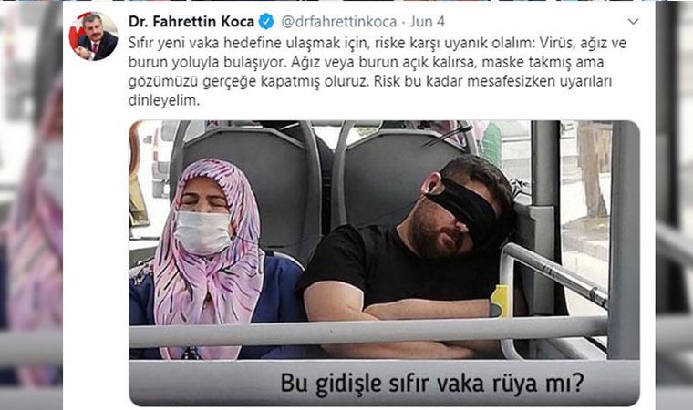 Bakan Koca, maskeyi gözüne takan kişiyi telefonla aradı