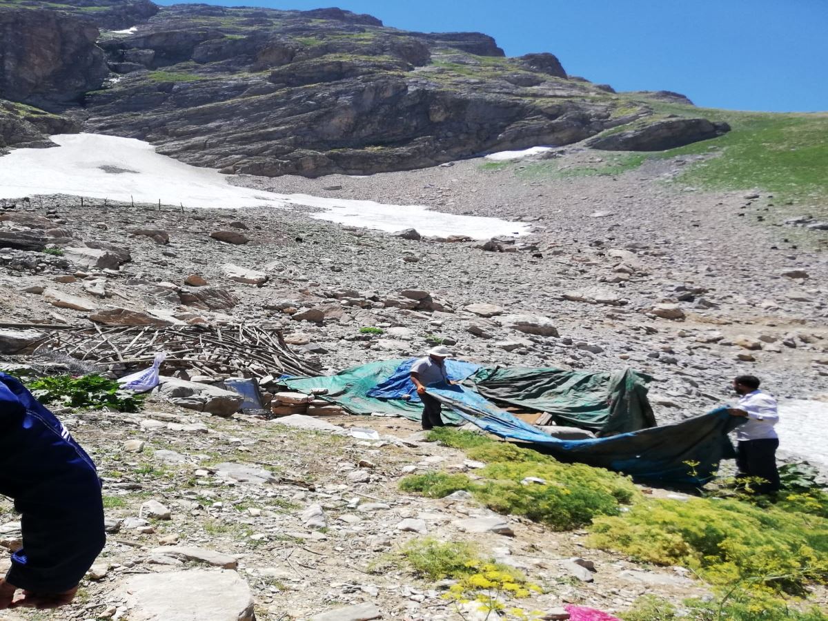 Yer: 3000 rakımlı Mereto Dağı, Temmuz'da karın ortasında piknik yaptılar