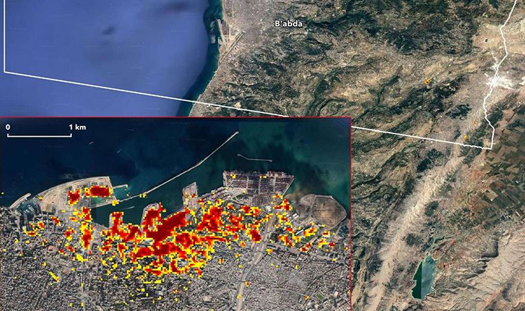 NASA Beyrut'taki patlamanın uydu görüntülerini yayınladı