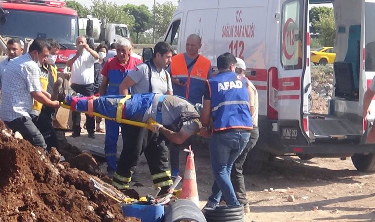 Toprak altında kalan işçi ağır yaralandı