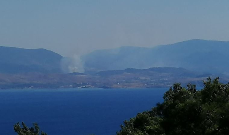 Midilli Adası’nda henüz belirlenmeyen bir nedenle yangın çıktı