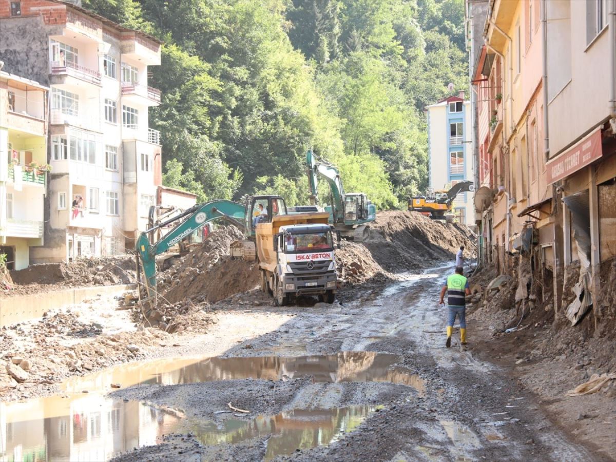 Dereli ilçesinde ev ve iş yerlerinin yıkımları sürüyor