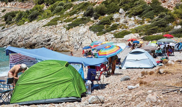 Datça koylarında çadır işgali