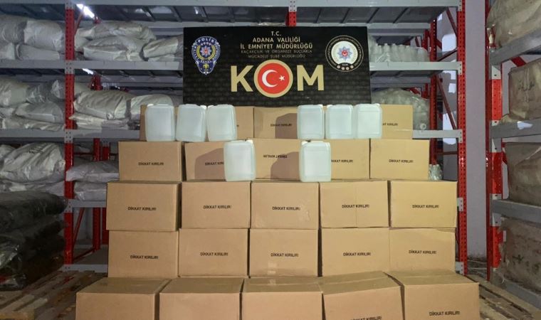 Adana’da bin 340 litre kaçak etil alkol ele geçirildi