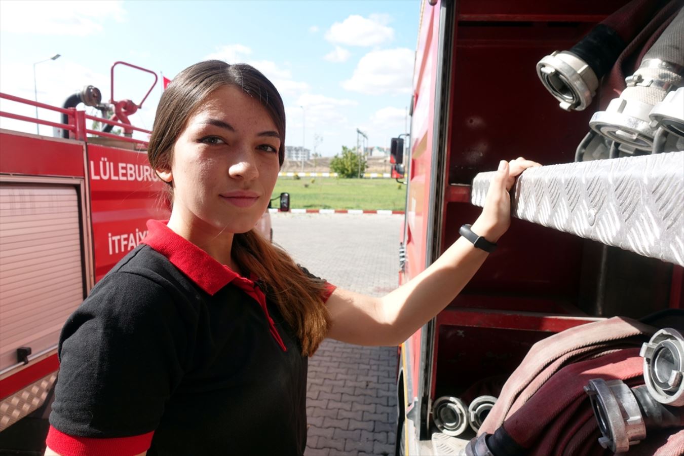 Kırklareli'nin Lüleburgaz ilçesinde tek kadın itfaiyeci