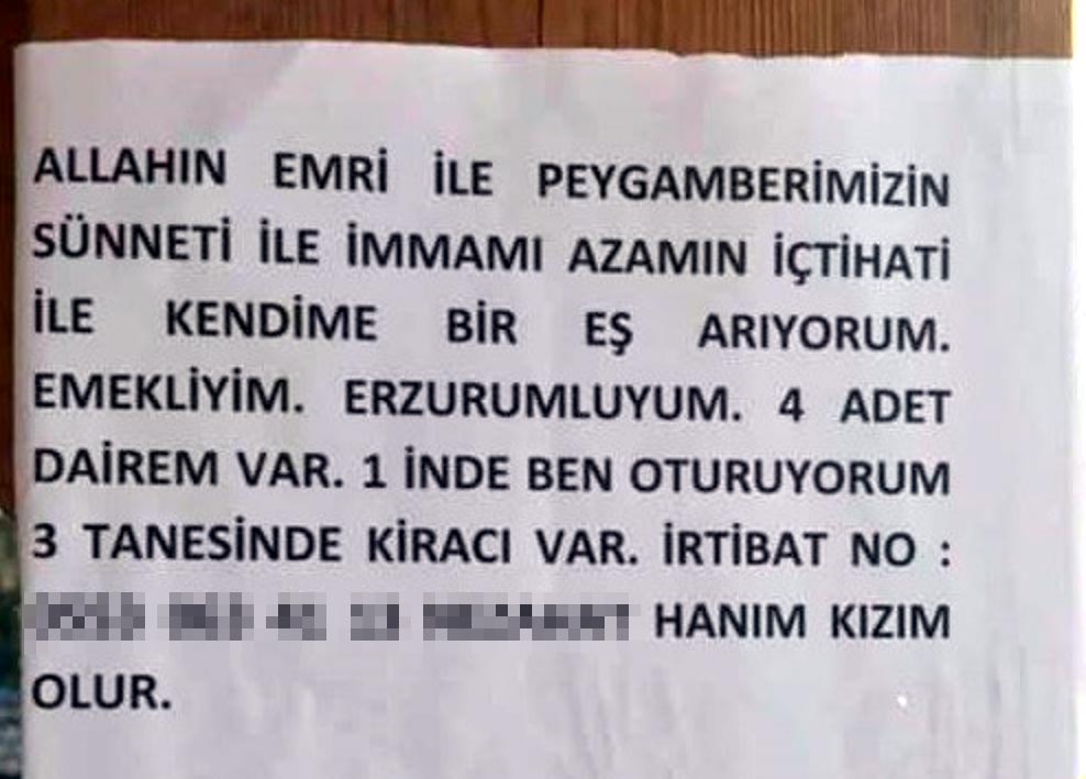 78 yaşında 3'üncü eşini bulmak için duraklara ilan astı