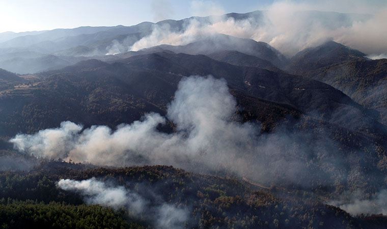 Hatay'daki orman yangınına havadan müdahale tekrar başladı