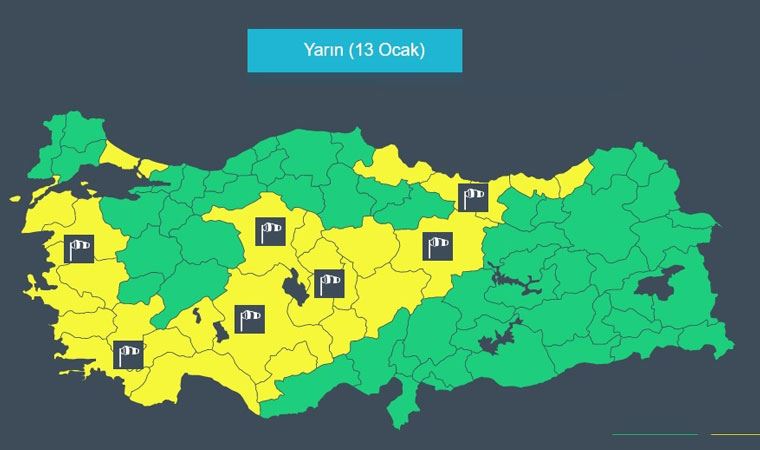 Meteorolojiden kuvvetli rüzgar ve fırtına uyarısı