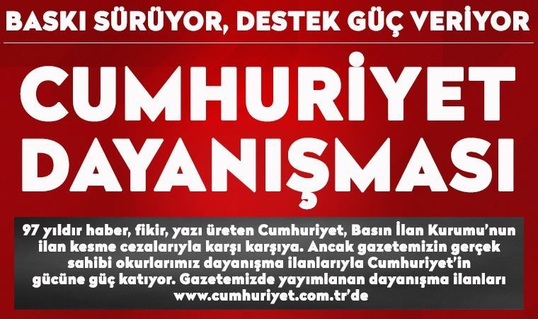 Cumhuriyet Gazetesi dayanışması büyüyor. 02 Ocak 2021 tarihli okur dayanışması ilanları