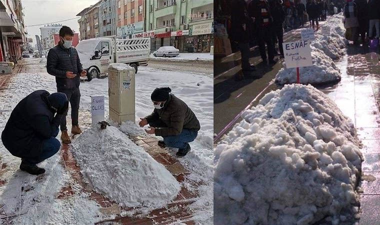 Esnafa mezar yapıp, dua okudular