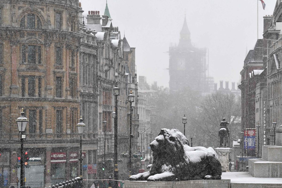 Londra'dan kar manzaraları