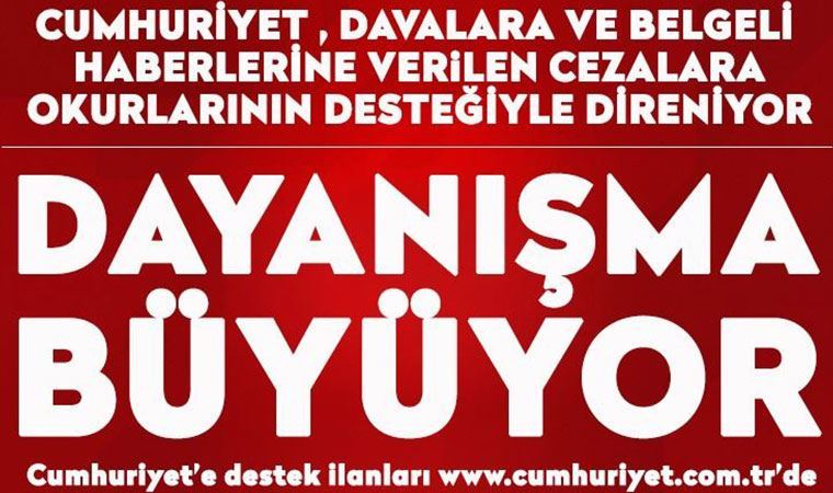 Cumhuriyet Gazetesi dayanışması büyüyor. 24 Ocak 2021 tarihli okur dayanışması ilanları