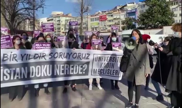 1 yıldır kayıp olan Gülistan Doku için Beşiktaş Meydanı'nda eylem