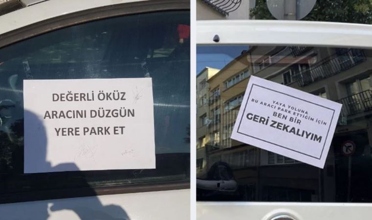 Araçlarını kaldırıma park eden sürücülere mesajla tepki: 'Değerli öküz…'