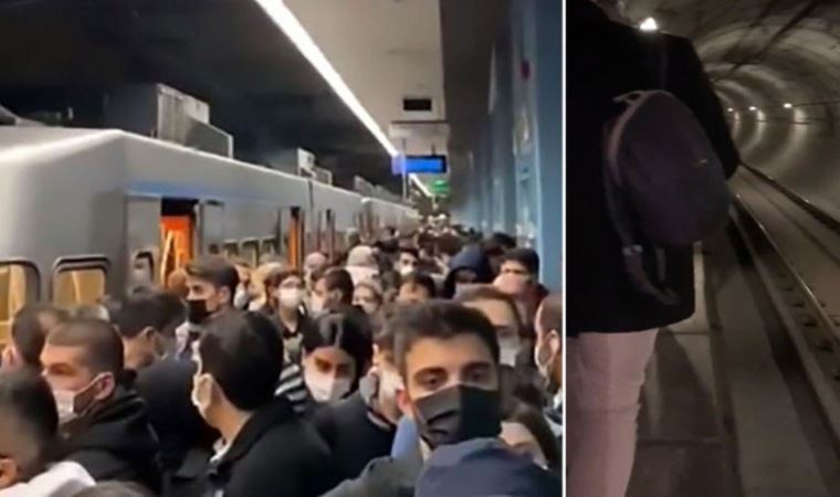 Bağcılar'da metro bozuldu yolcular tünelde yürüdü