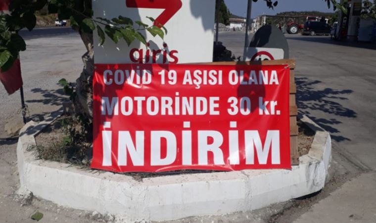 Aşı olana 'motorinde indirim' kampanyası başlattı