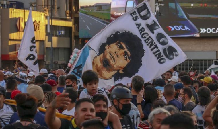 Arjantin'de Maradona'nın öldürüldüğünü iddia eden gruptan protesto